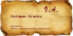 Valdman Aranka névjegykártya
